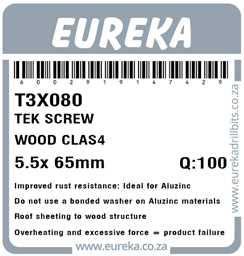 T3X080 - Tek Screw Wood Class 4 -T3X080_Label_T